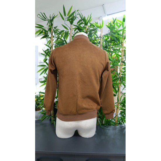 Erkek Uzun Kollu önden Fermuarlı Süet Ceket, 32312