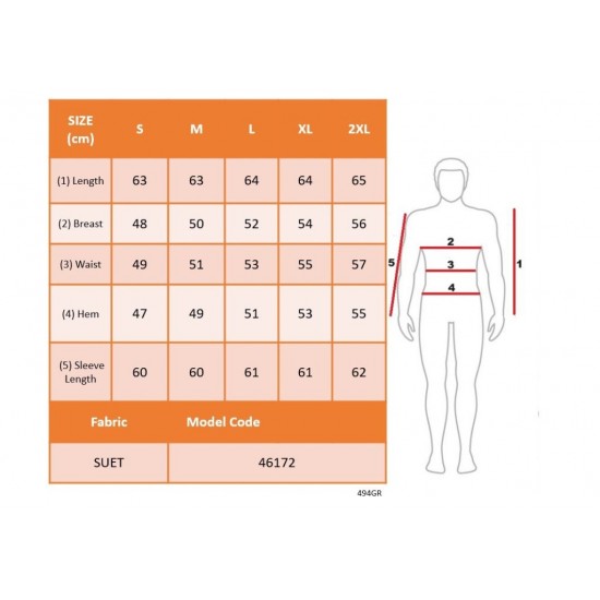 Erkek Uzun Kollu önden Fermuarlı Süet Ceket, 32312