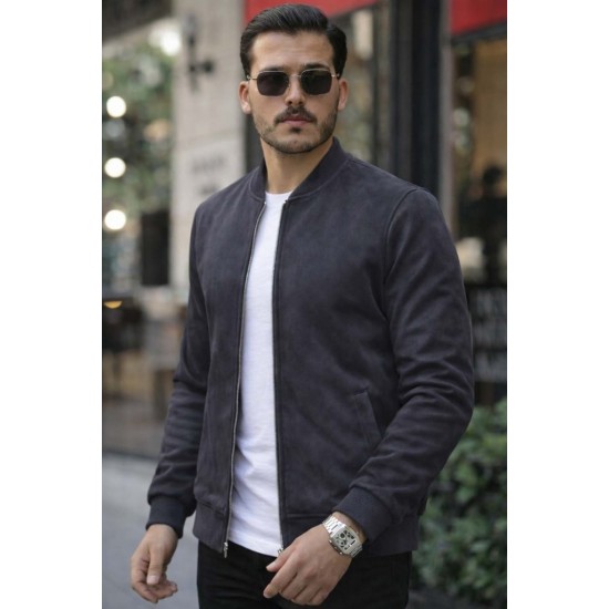 Erkek Uzun Kollu önden Fermuarlı Süet Ceket, 32311 Erkek Uzun Kollu önden Fermuarlı Süet Ceket, 32311