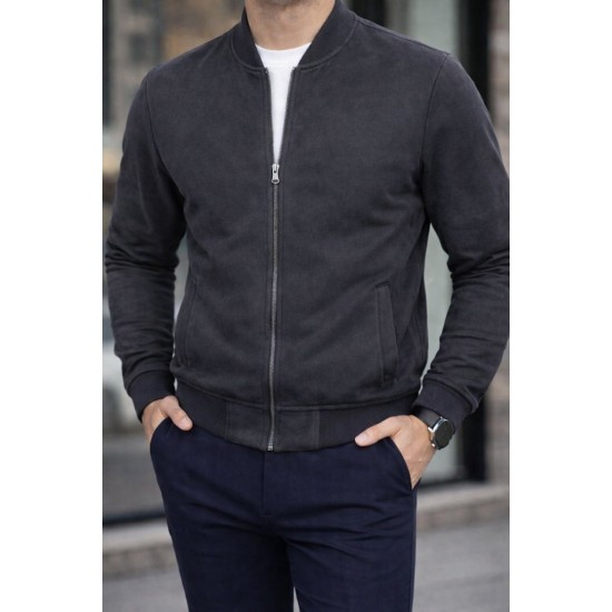 Erkek Uzun Kollu önden Fermuarlı Süet Ceket, 32311 Erkek Uzun Kollu önden Fermuarlı Süet Ceket, 32311