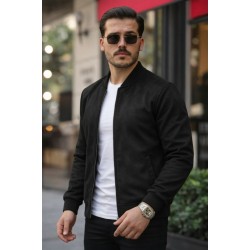 Erkek Uzun Kollu önden Fermuarlı Süet Ceket, 32309