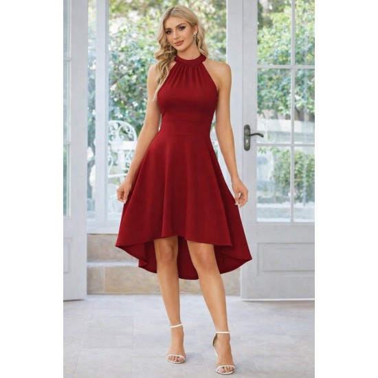 Kadın Omuzlardan Açık Boyundan Halka Detaylı Görünümlü Asimetrik Detaylı Kısa Ithal Krep Elbise , 32318 Kadın Omuzlardan Açık Boyundan Halka Detaylı Görünümlü Asimetrik Detaylı Kısa Ithal Krep Elbise , 32318