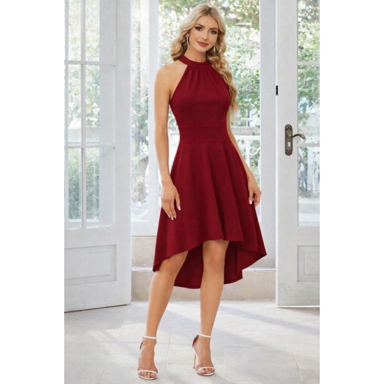 Kadın Omuzlardan Açık Boyundan Halka Detaylı Görünümlü Asimetrik Detaylı Kısa Ithal Krep Elbise , 32318 Kadın Omuzlardan Açık Boyundan Halka Detaylı Görünümlü Asimetrik Detaylı Kısa Ithal Krep Elbise , 32318