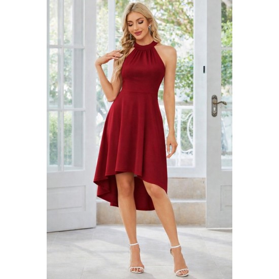 Kadın Omuzlardan Açık Boyundan Halka Detaylı Görünümlü Asimetrik Detaylı Kısa Ithal Krep Elbise , 32318 Kadın Omuzlardan Açık Boyundan Halka Detaylı Görünümlü Asimetrik Detaylı Kısa Ithal Krep Elbise , 32318