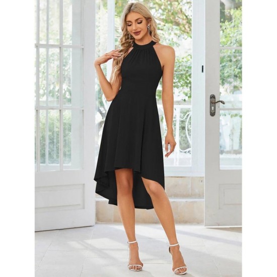 Kadın Omuzlardan Açık Boyundan Halka Detaylı Görünümlü Asimetrik Detaylı Kısa Ithal Krep Elbise , 32316 Kadın Omuzlardan Açık Boyundan Halka Detaylı Görünümlü Asimetrik Detaylı Kısa Ithal Krep Elbise , 32316