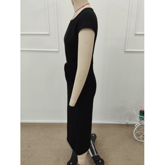 Kadın Kısa Kollu Geometrik Yakalı önden Açık Modal Mini Elbise , 32325 Kadın Kısa Kollu Geometrik Yakalı önden Açık Modal Mini Elbise , 32325