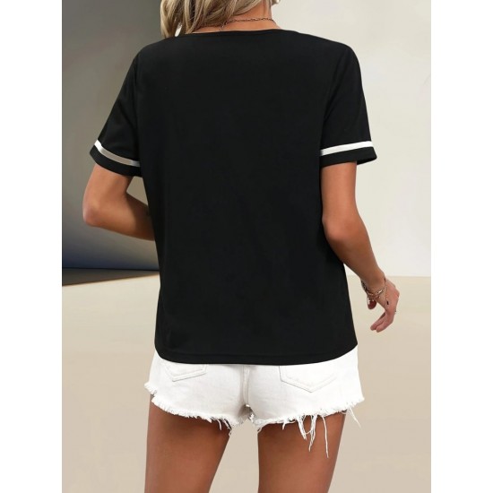 Kadın Kosa Kollu Ribanalı V Yaka Ve Kol Detaylı Viskon Bluz , 32332