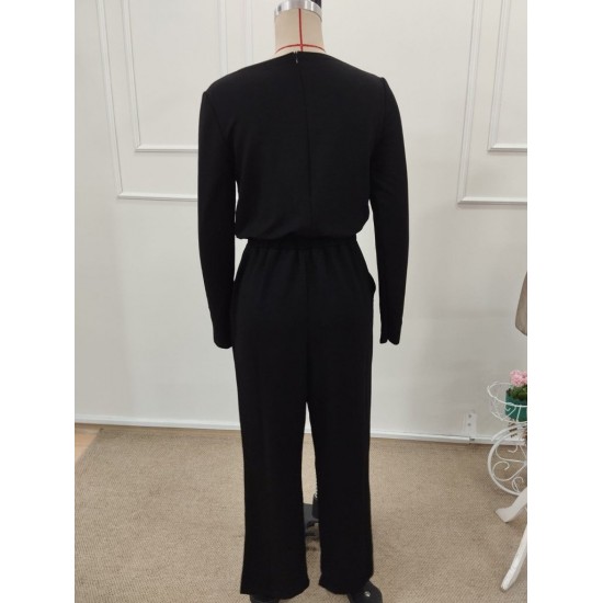 Kadın Tek Omuzdan Açık Uzun Kollu Belden Bağcıklı Uzun Viskon Iki Iplik Tulum, 32336