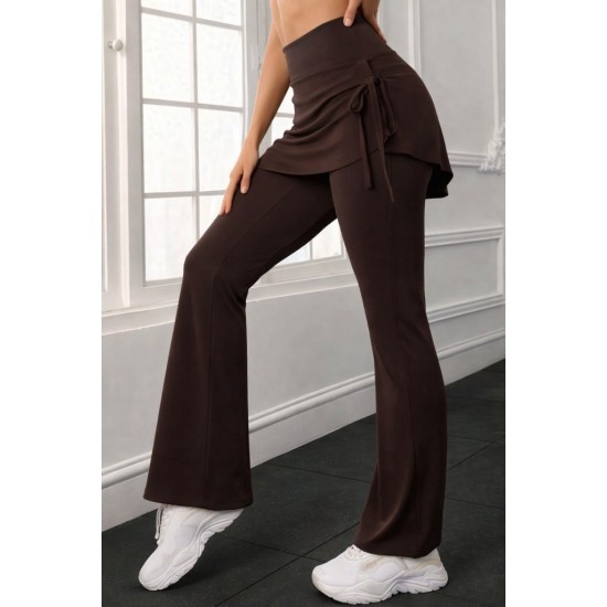 Kadın Yüksek Belli Yandan Büzgülü Paçaya Doğru Geniş Dalgıç Tayt, 32335