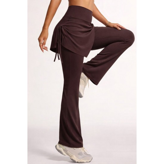 Kadın Yüksek Belli Yandan Büzgülü Paçaya Doğru Geniş Dalgıç Tayt, 32335