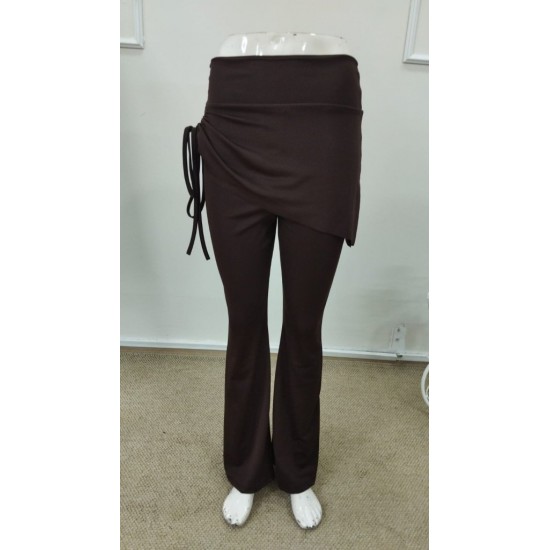 Kadın Yüksek Belli Yandan Büzgülü Paçaya Doğru Geniş Dalgıç Tayt, 32335