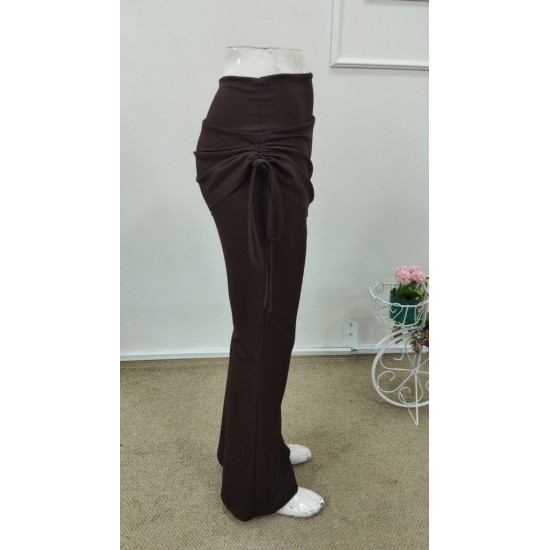 Kadın Yüksek Belli Yandan Büzgülü Paçaya Doğru Geniş Dalgıç Tayt, 32335