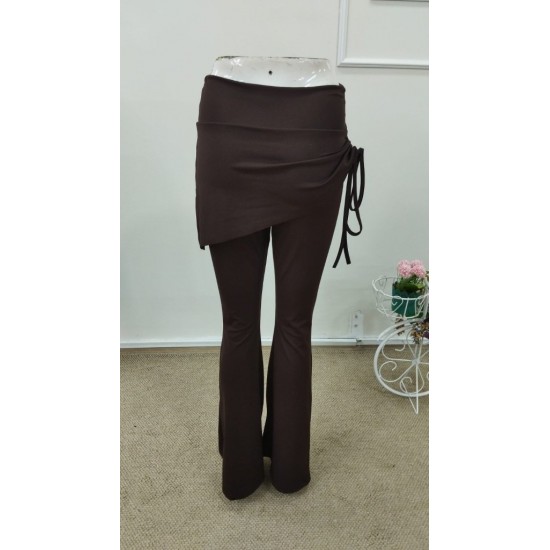 Kadın Yüksek Belli Yandan Büzgülü Paçaya Doğru Geniş Dalgıç Tayt, 32335