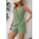 Kadın Askılı önü Düğmeli Asimetrik Detaylı Bluz Ve Astarlı Short Ikili Takım , 32340