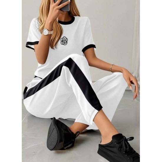 Kadın Kısa Kollu Bisiklet Yaka Viskon Iki Iplik Bluz Ve Pantolon Ikili Takım , 32363 Kadın Kısa Kollu Bisiklet Yaka Viskon Iki Iplik Bluz Ve Pantolon Ikili Takım , 32363