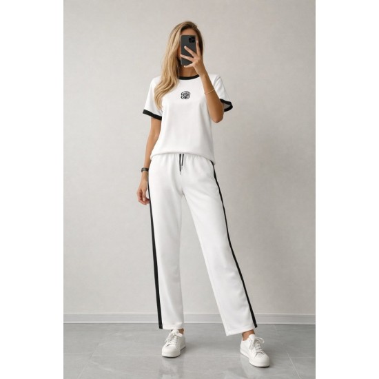 Kadın Kısa Kollu Bisiklet Yaka Viskon Iki Iplik Bluz Ve Pantolon Ikili Takım , 32363 Kadın Kısa Kollu Bisiklet Yaka Viskon Iki Iplik Bluz Ve Pantolon Ikili Takım , 32363