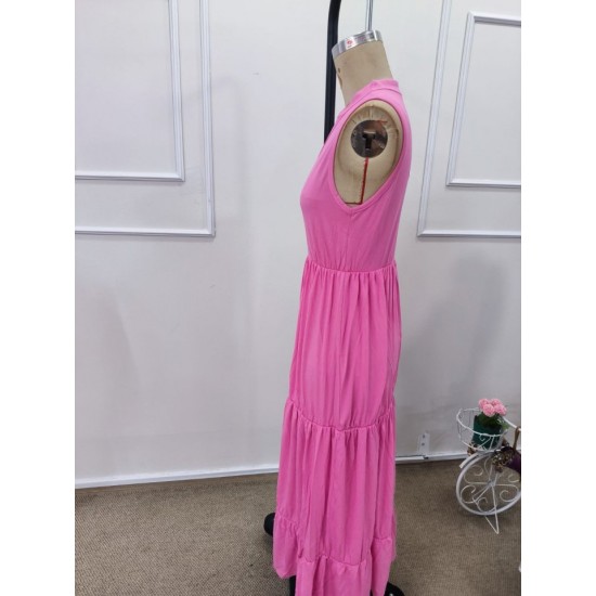 Kadın Askılı V Yakalı önden Düğmeli Midi Viskon Elbise , 32359