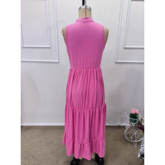 Kadın Askılı V Yakalı önden Düğmeli Midi Viskon Elbise , 32359