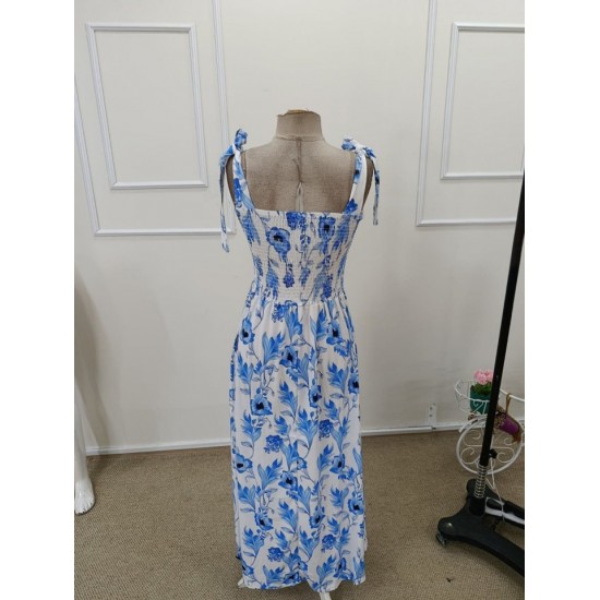 Kadın Askılı Göğüs Gipeli Uzun çiçek Desenli Süprem Elbise , 32356 Kadın Askılı Göğüs Gipeli Uzun çiçek Desenli Süprem Elbise , 32356