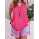 Kadın Askılı V Yakalı Sandy Bluz Ve Desenli Short Ikili Takım , 32355