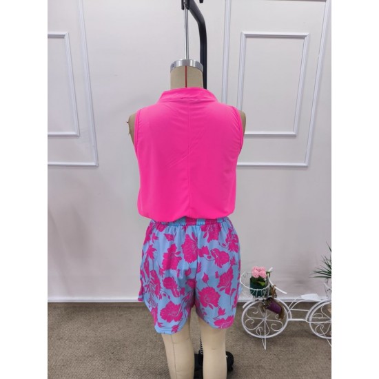 Kadın Askılı V Yakalı Sandy Bluz Ve Desenli Short Ikili Takım , 32355