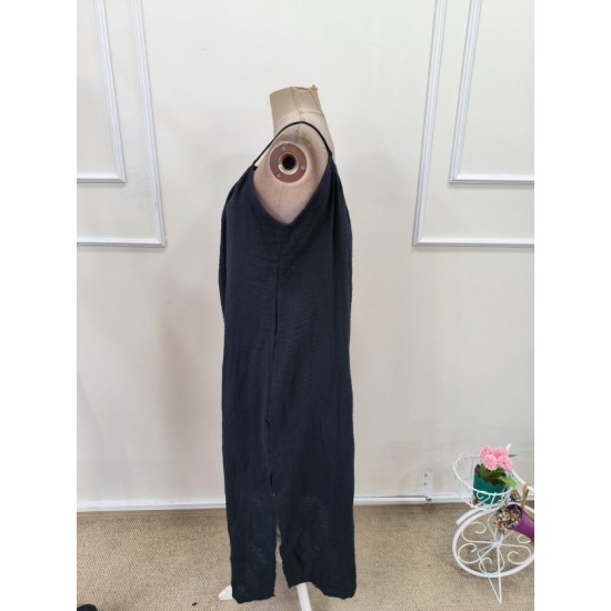 Kadın Ip Askılı Yuvarlak Yaka Yırtmaçlı Uzun Müslim Elbise, 32378