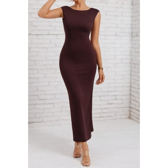 Kadın Kısa Kollu Derin Sırt Dekolteli Uzun Dalgıç Elbise , 32366 Kadın Kısa Kollu Derin Sırt Dekolteli Uzun Dalgıç Elbise , 32366