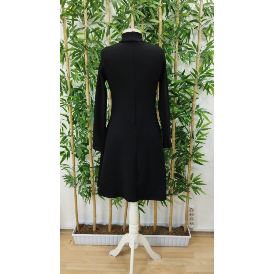 Kadın Uzun Kollu Balıkçı Yaka Salaş Kusa Akrilik Elbise, 32384