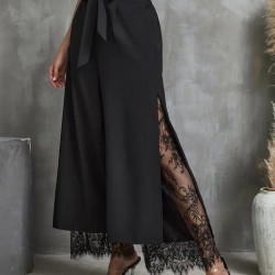 Kadın Yüksek Bel Belden Kuşaklı üst Dalgıç Alt Dantel Detaylı Dalgıç Pantolon , 32383 Kadın Yüksek Bel Belden Kuşaklı üst Dalgıç Alt Dantel Detaylı Dalgıç Pantolon , 32383