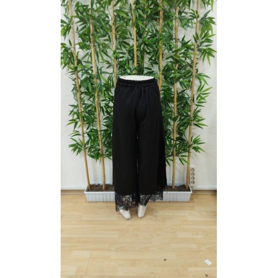 Kadın Yüksek Bel Belden Kuşaklı üst Dalgıç Alt Dantel Detaylı Dalgıç Pantolon , 32383