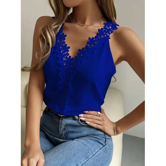 Kadın Askılı V Yakalı çiçek Dantel Detaylı Sandy Bluz , 32392 Kadın Askılı V Yakalı çiçek Dantel Detaylı Sandy Bluz , 32392