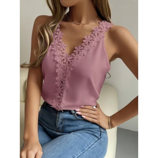 Kadın Askılı V Yakalı çiçek Dantel Detaylı Sandy Bluz , 32391 Kadın Askılı V Yakalı çiçek Dantel Detaylı Sandy Bluz , 32391