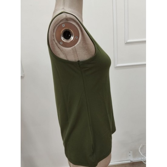 Kadın Askılı Geniş V Yakalı Viskon Bluz , 32388