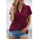 Kadın Kısa Kollu Yakalı Dokuma Viskon Bluz , 32411