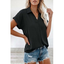 Kadın Kısa Kollu Yakalı Dokuma Viskon Bluz , 32409 Kadın Kısa Kollu Yakalı Dokuma Viskon Bluz , 32409