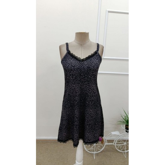 Kadın Askılı V Dantel Yakalı Desenli Kısa Elbise, 32418 Kadın Askılı V Dantel Yakalı Desenli Kısa Elbise, 32418