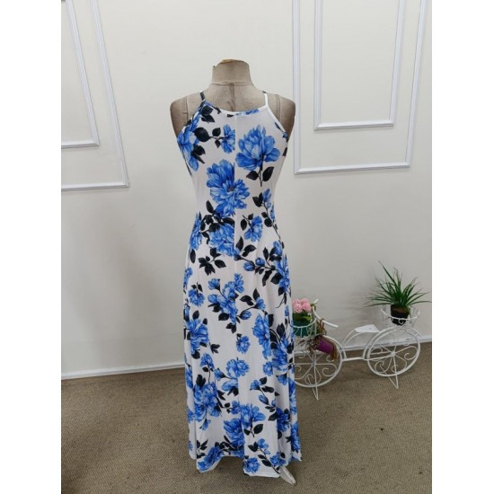 Kadın Omuzlardan Açık Ip Askılı Desenli Uzun Süprem Elbise , 32417 Kadın Omuzlardan Açık Ip Askılı Desenli Uzun Süprem Elbise , 32417