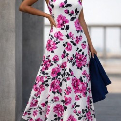 Kadın Omuzlardan Açık Ip Askılı Desenli Uzun Süprem Elbise , 32416 Kadın Omuzlardan Açık Ip Askılı Desenli Uzun Süprem Elbise , 32416