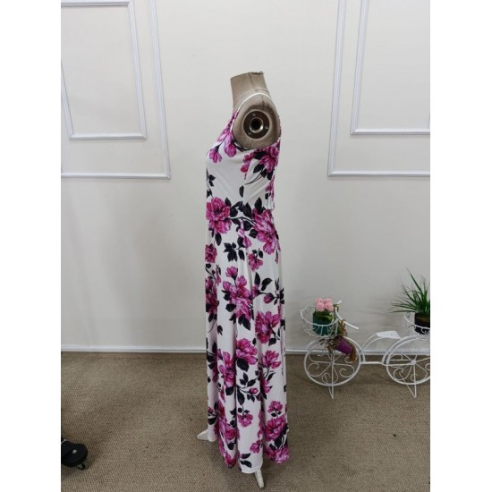 Kadın Omuzlardan Açık Ip Askılı Desenli Uzun Süprem Elbise , 32416