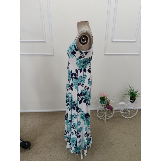 Kadın Omuzlardan Açık Ip Askılı Desenli Uzun Süprem Elbise , 32414