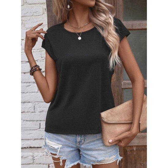 Kadın Kısa Kollu Sırttan Açık Inci Detaylı Viskon Bluz , 32413 Kadın Kısa Kollu Sırttan Açık Inci Detaylı Viskon Bluz , 32413