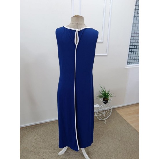 Kadın Omuzlardan Açık Yaka Ince şerit Detaylı Uzun Viskon Elbise , 32427