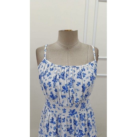 Kadın Ip Askılı önden Pileli Kısa Desenli Süprem Elbise , 32424 Kadın Ip Askılı önden Pileli Kısa Desenli Süprem Elbise , 32424