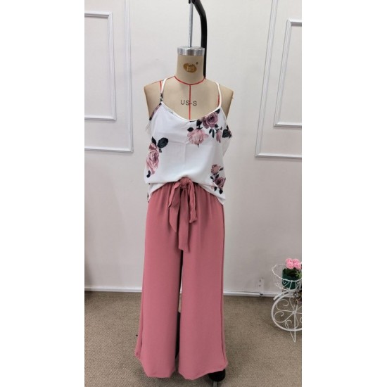 Kadın Askılı V Yakalı Bluz Ve Aerobin Pantolon Ikili Takım , 32441