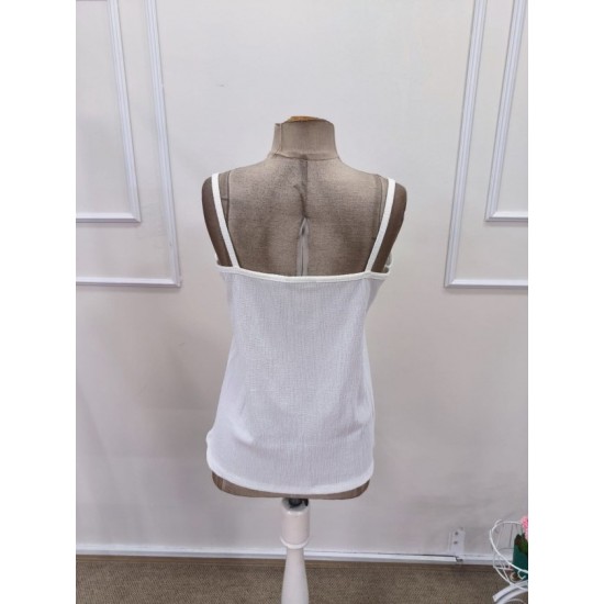 Kadın Ip Askılı V Dantel Yakalı Bürümcük Bluz , 32438