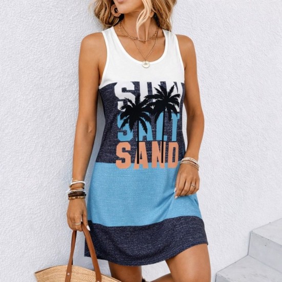 Kadın Askılı Yuvarlak Yakalı çok Renkli Kısa Süprem Elbise , 32450