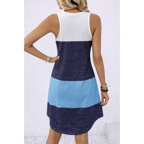 Kadın Askılı Yuvarlak Yakalı çok Renkli Kısa Süprem Elbise , 32450