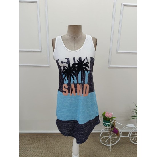 Kadın Askılı Yuvarlak Yakalı çok Renkli Kısa Süprem Elbise , 32450