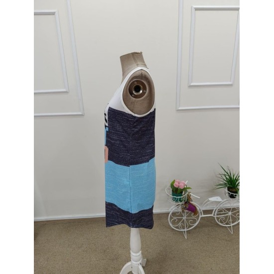 Kadın Askılı Yuvarlak Yakalı çok Renkli Kısa Süprem Elbise , 32450