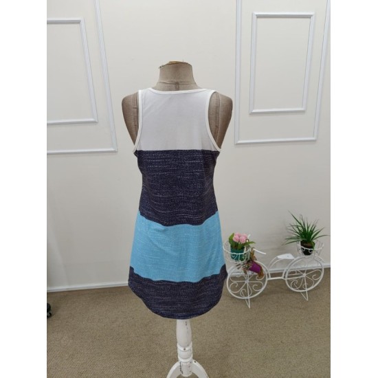 Kadın Askılı Yuvarlak Yakalı çok Renkli Kısa Süprem Elbise , 32450